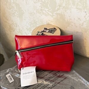 Yves Saint Laurent Glossy Red Cosmetic Bag